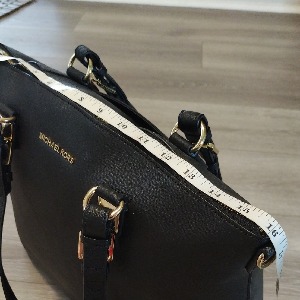 Michael Kors Black Tote with Gold Accents - Picture 4 of 17